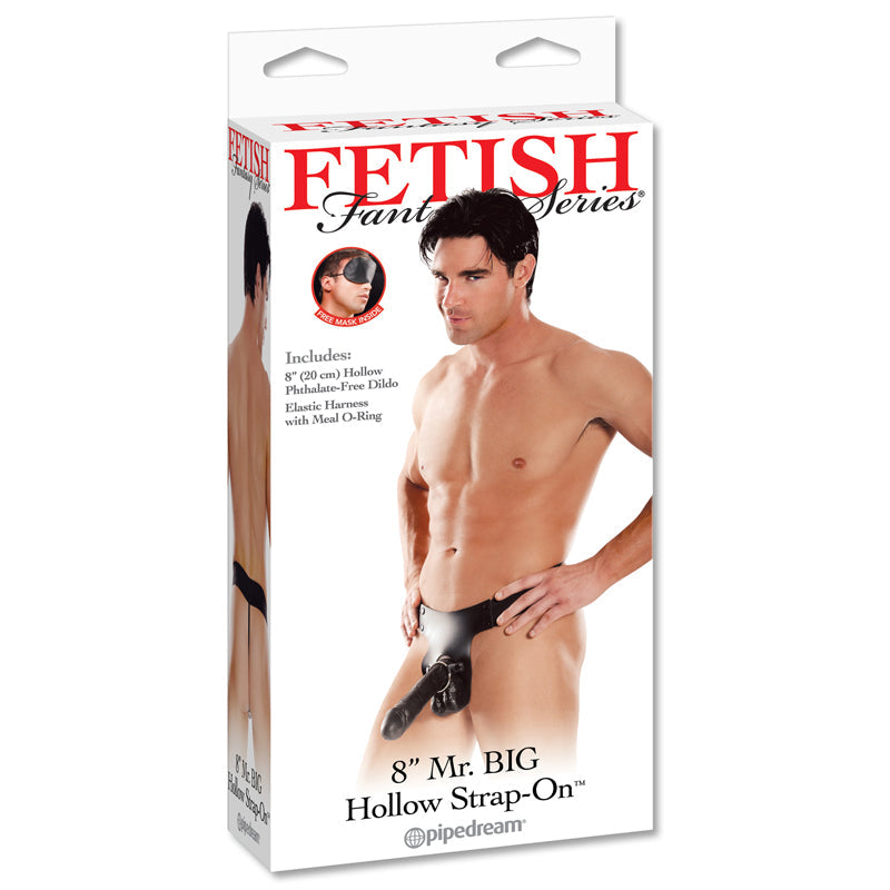 Fetish Fantasy Series Mr. Big 8 ' Hollow Strap-On With Balls Black