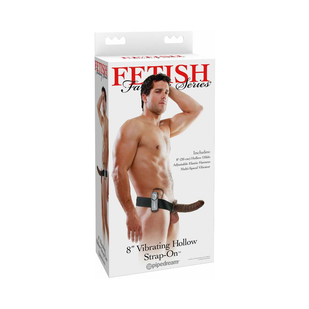 Fetish Fantasy Series 8 ' Vibrating Hollow Strap-On Brown/Black