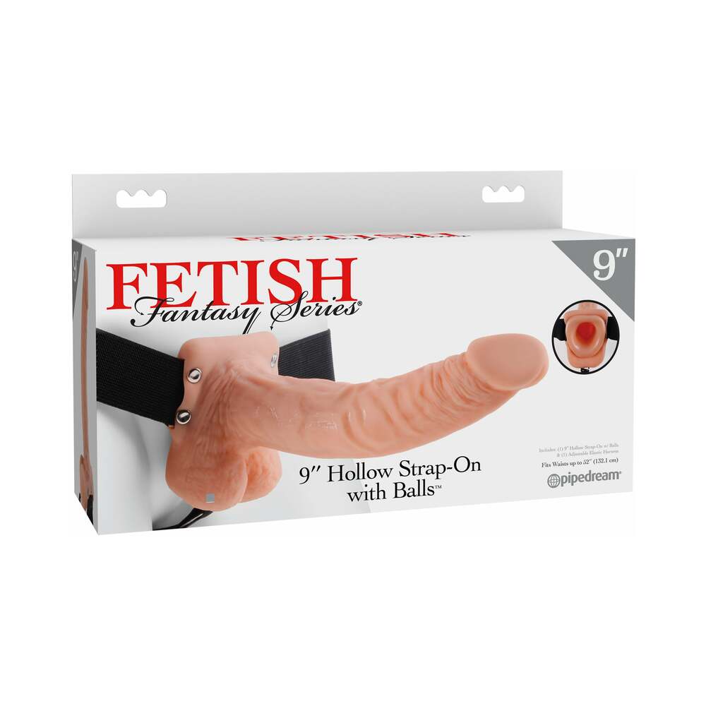 Fetish Fantasy Series 9 ' Hollow Strap-On with Balls Light/Black