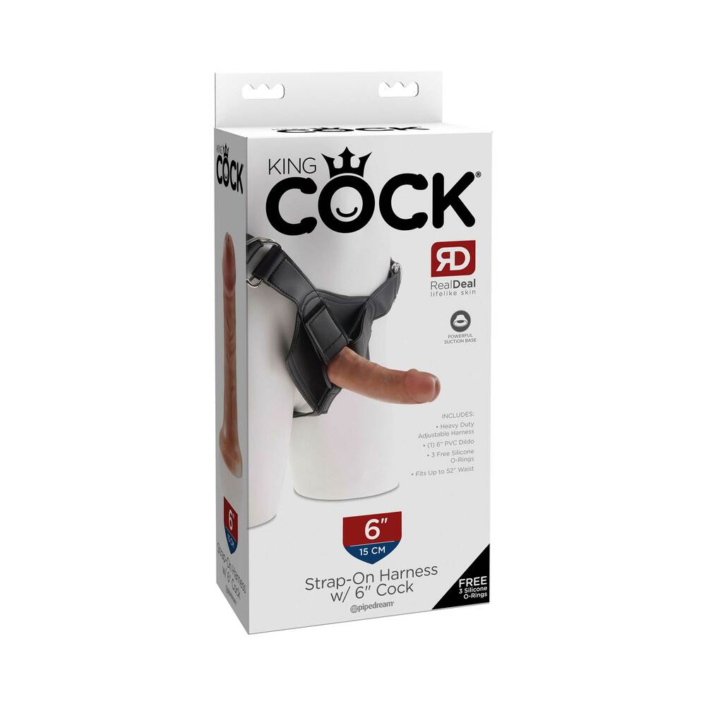 King Cock Strap-on Harness With 6 ' Cock Tan