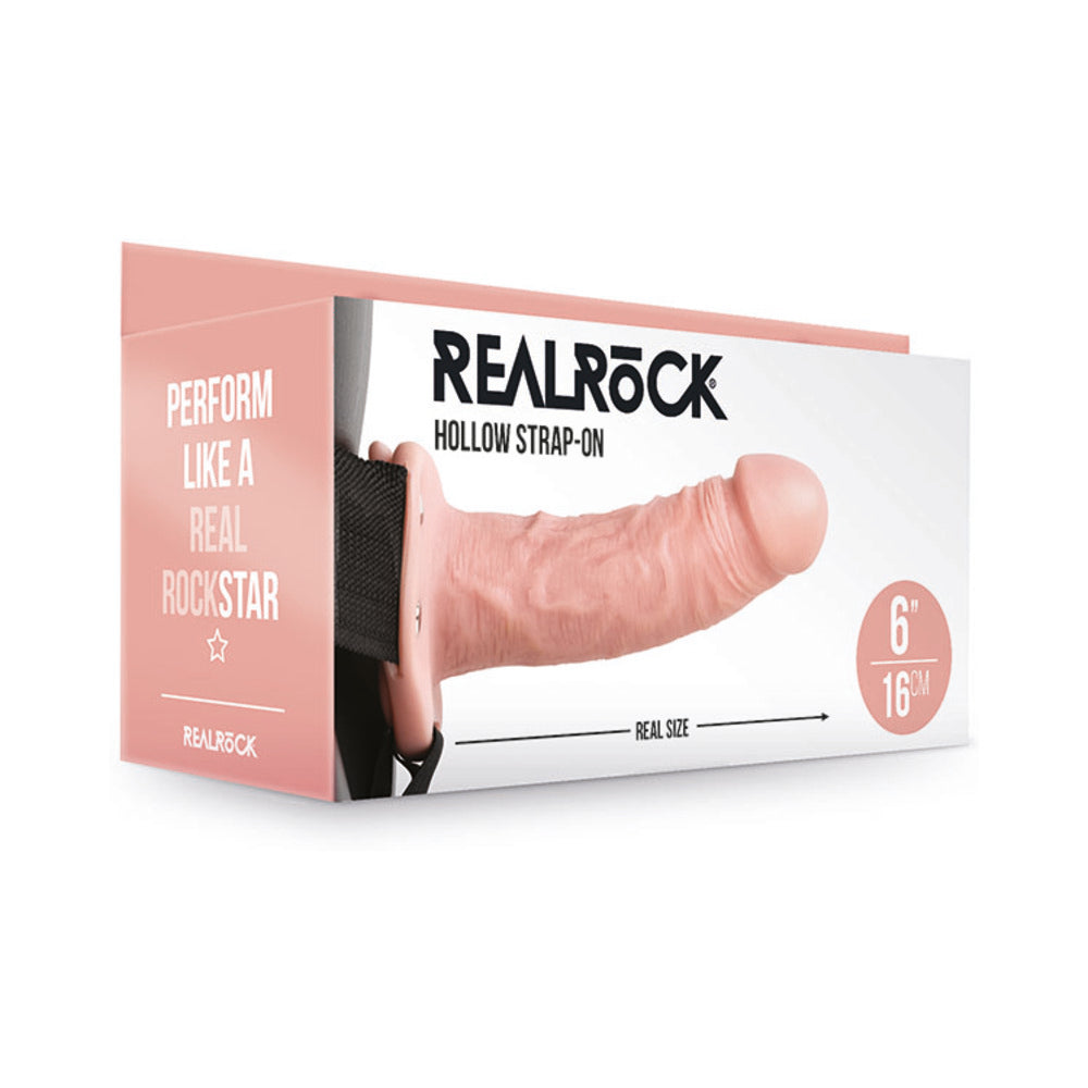 RealRock Realistic 6 ' Hollow Strap-On Beige