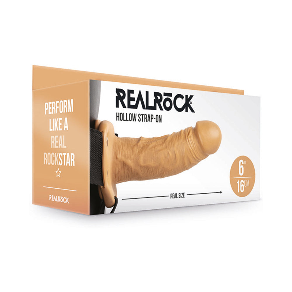 RealRock Realistic 6 ' Hollow Strap-On Tan