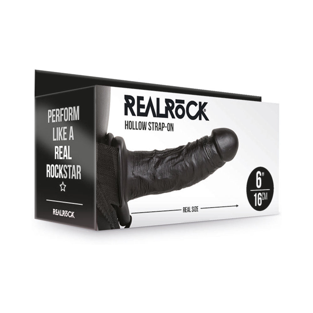 RealRock Realistic 6 ' Hollow Strap-On Black