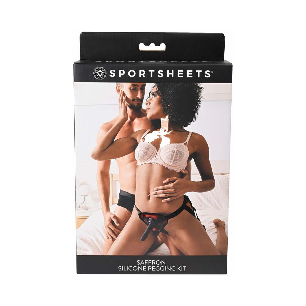 Sportsheets Saffron Silicone Pegging Kit with Adjustable Strap-On Harness & 5 ' Dildo
