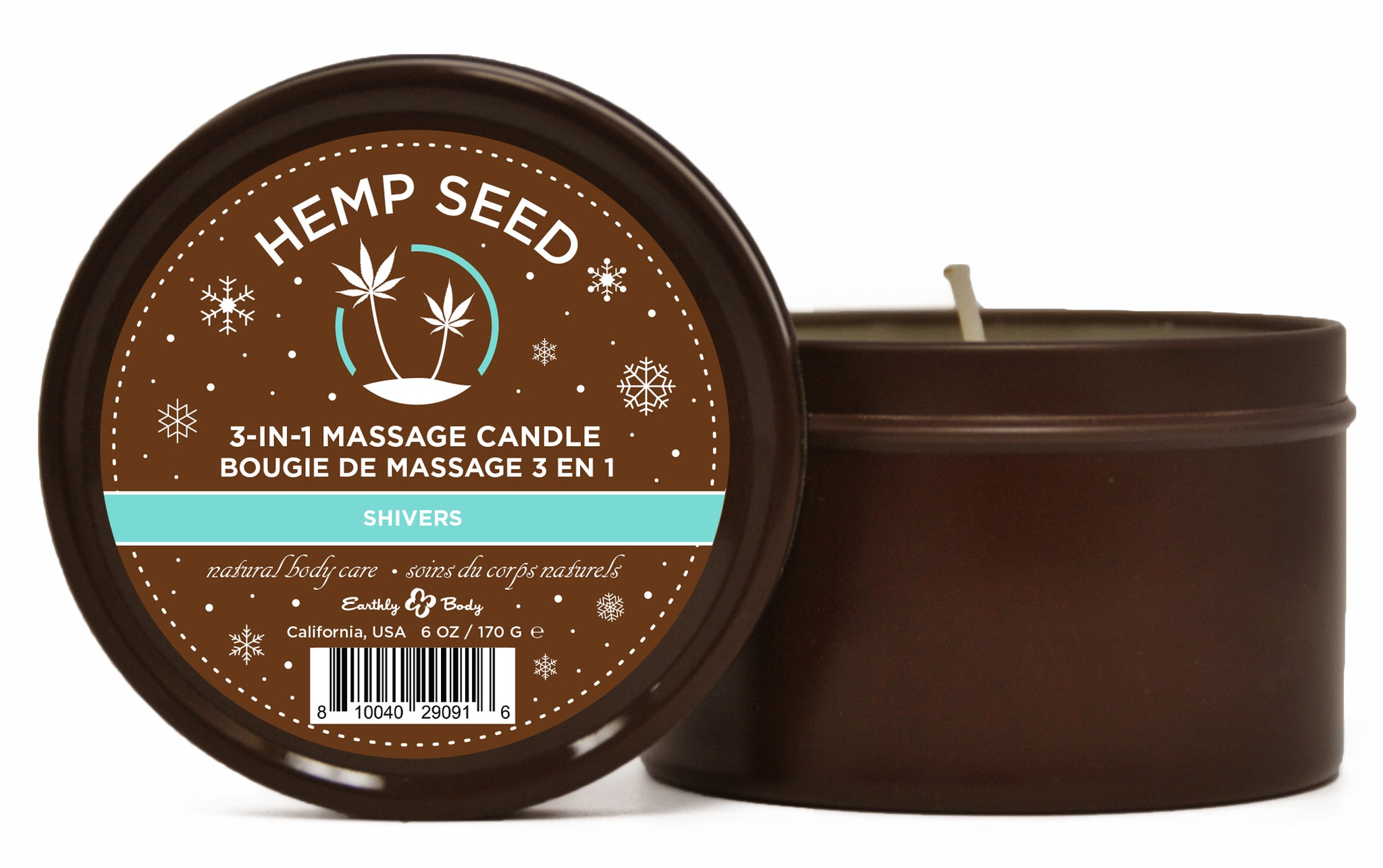"Hemp Seed 3 in 1 Massage Candle 6 Oz - Shivers EB-HSC0095"