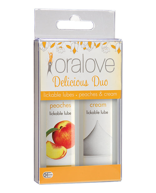 Oralove Delicious Duo Flavored Lube - Peaches &amp; Cream