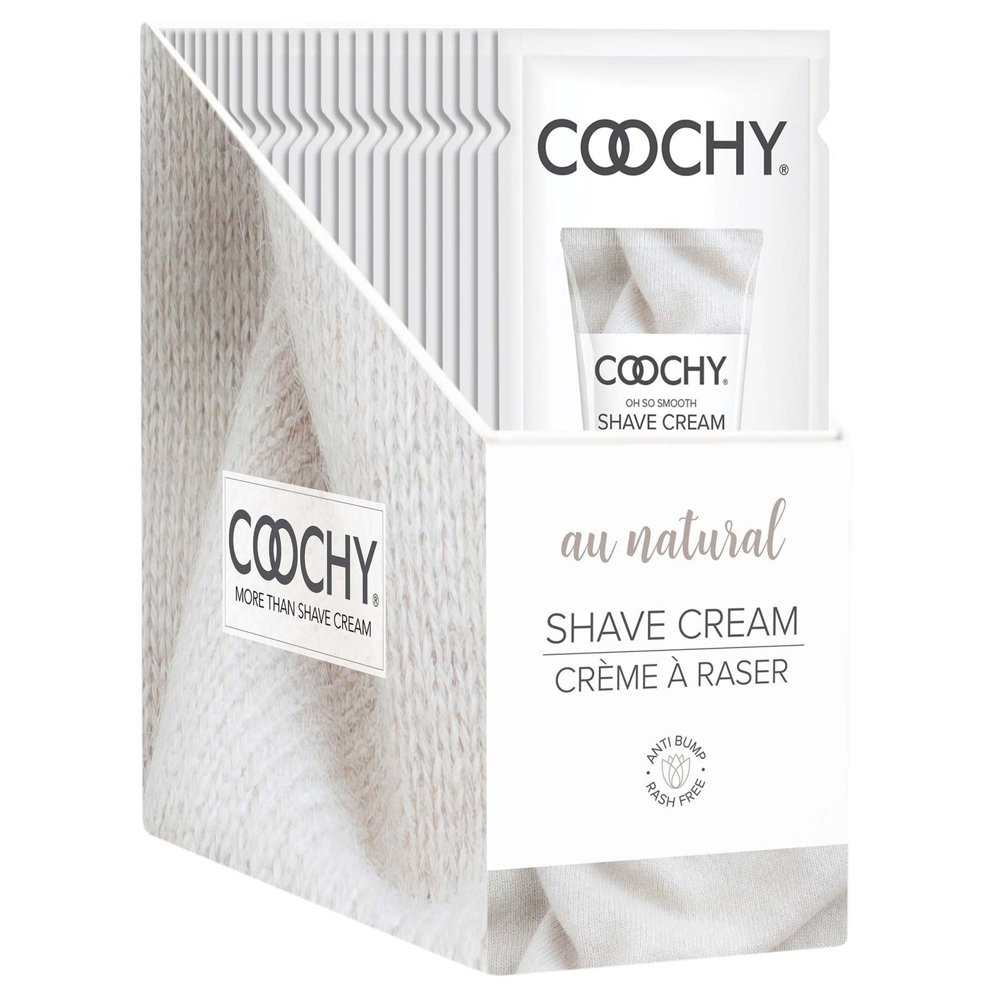 "Coochy Shave Cream - Au Natural - 15 ml Foils 24 Count Display COO1001-99D"