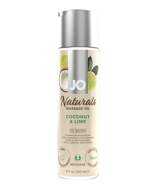JO Naturals Massage Oil - Coconut &amp; Lime 4 oz Bottle
