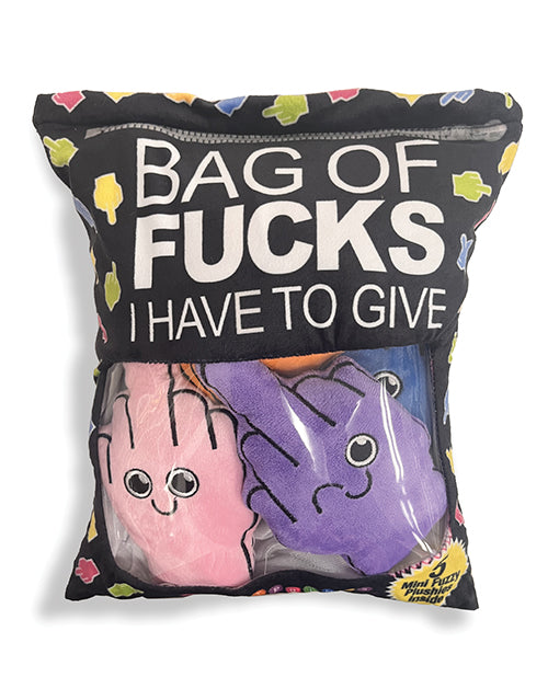 Bag of Fucks I Have To Give Plushy Pillow - Plush Bag of 5 Middle Fingers