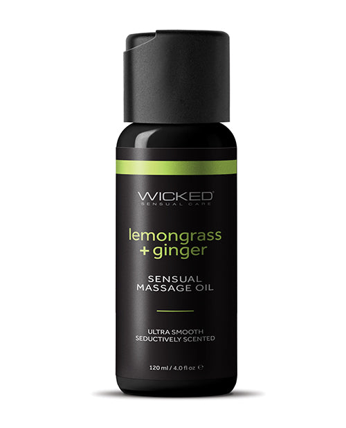 Wicked Sensual Care Lemongrass &amp; Ginger Massage Oil - 4 oz