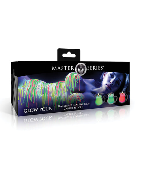 Master Series UV Blacklight Reactive Drip Candle - Set of 3