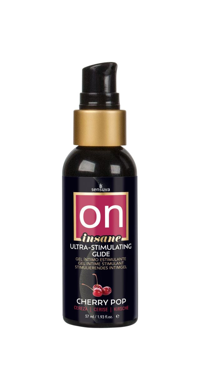 "On Insane Ultra-Stimulating Glide Cherry Pop 2oz-57ml Bottle SEN-VL776-ML"