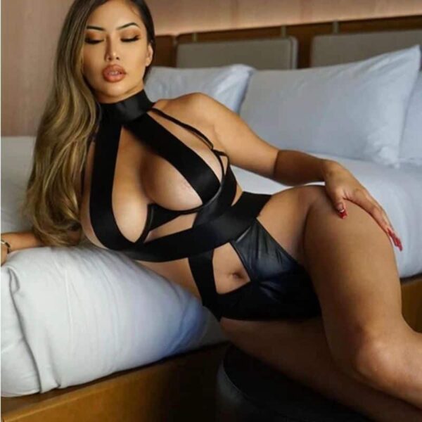 Bandage Sexy Lingerie Bodysuit - Halter Hollow Out Exotic Wear