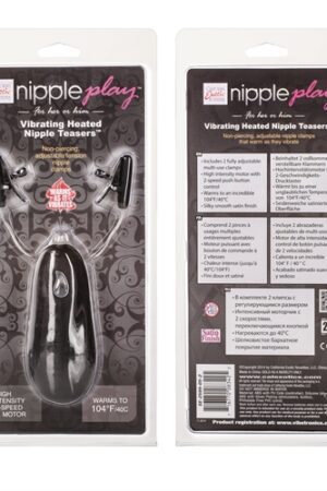 Vibrating Heated Nipple Teasers - Black