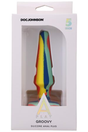A-Play Groovy Silicone Anal Plug 5 Inch - Sunrise
