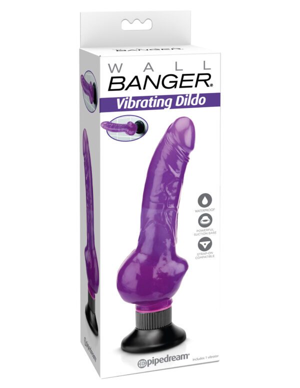 Wall Banger - Vibrating Dildo - Purple