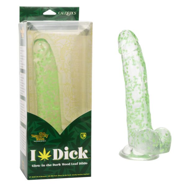 Naughty Bits I Leaf Dick Glow-in-the-Dark Weed Leaf Dildo - Glow in the Dark