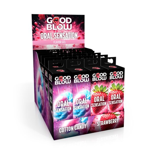 Oral Sensation Gel Pop Display Strawberry/cotton Candy - 24 Count