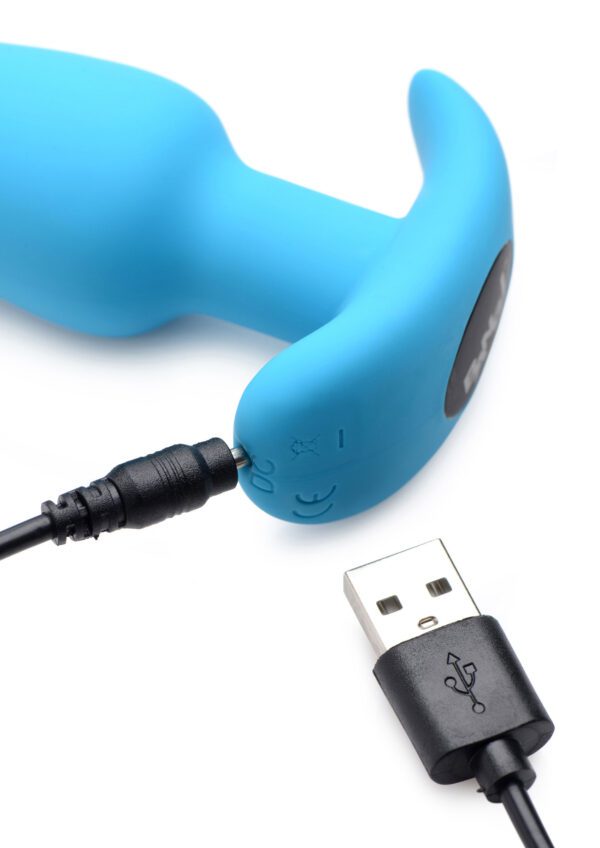 21x Silicone Butt Plug With Remote - Blue