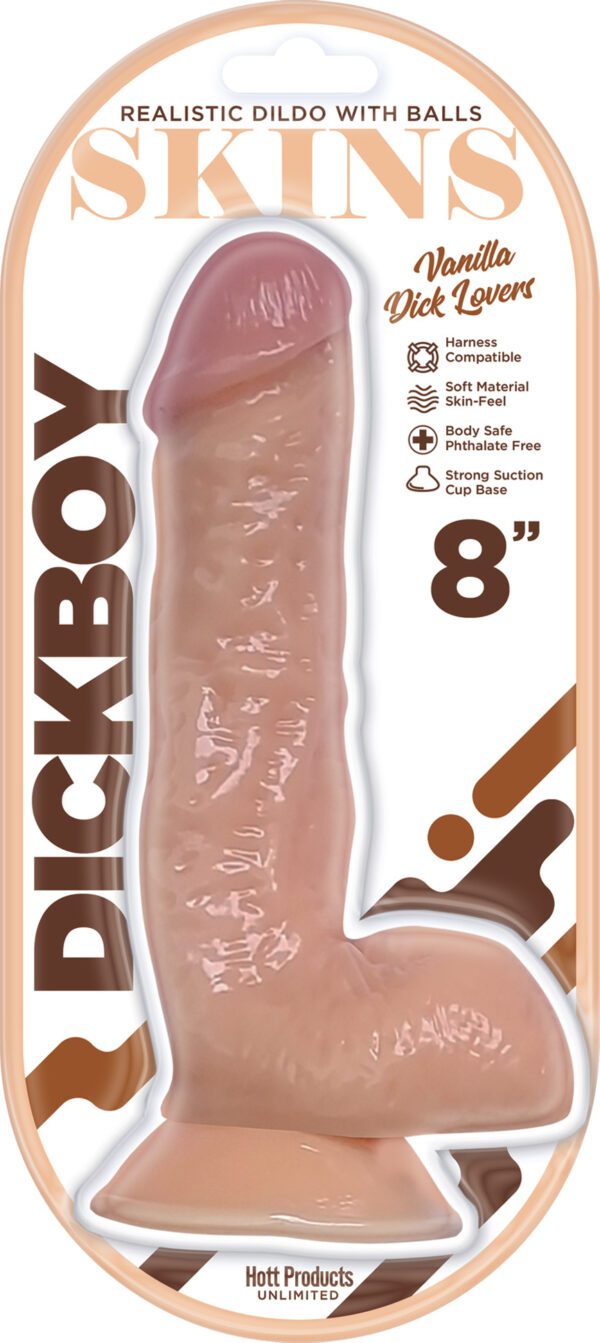 Dickboy - Skins - Dildo With Balls - 8 Inch - Vanilla Dick Lover