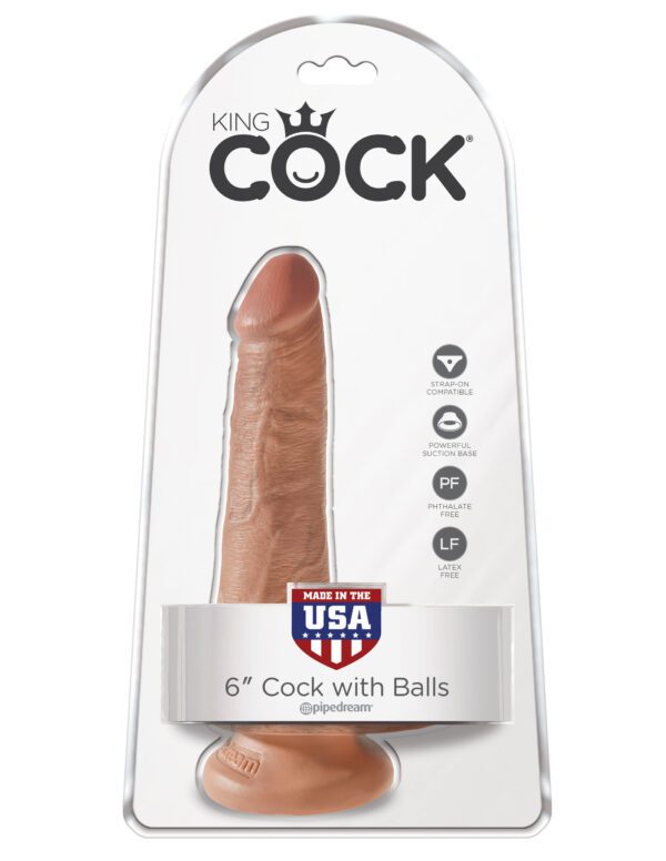 King Cock 6 Inch Cock With Balls - Tan