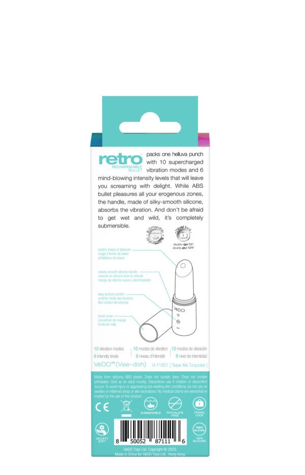 Retro Rechargeable Bullet - Turquoise