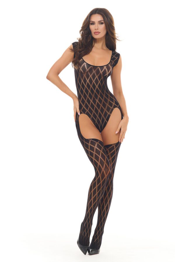 Diamond Hour Bodystocking Black - Os